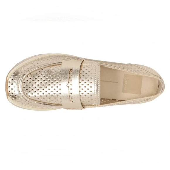 Women’s DOLCE VITA Janine Slip on gold metallic platform loafer- Size 8.5 - Picture 2 of 12